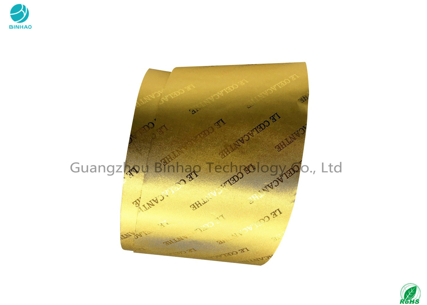Χρυσό και ασημένιο τοποθετημένο σε στρώματα έγγραφο φύλλων αλουμινίου αλουμινίου με την αποτύπωση σε ανάγλυφο του λογότυπου