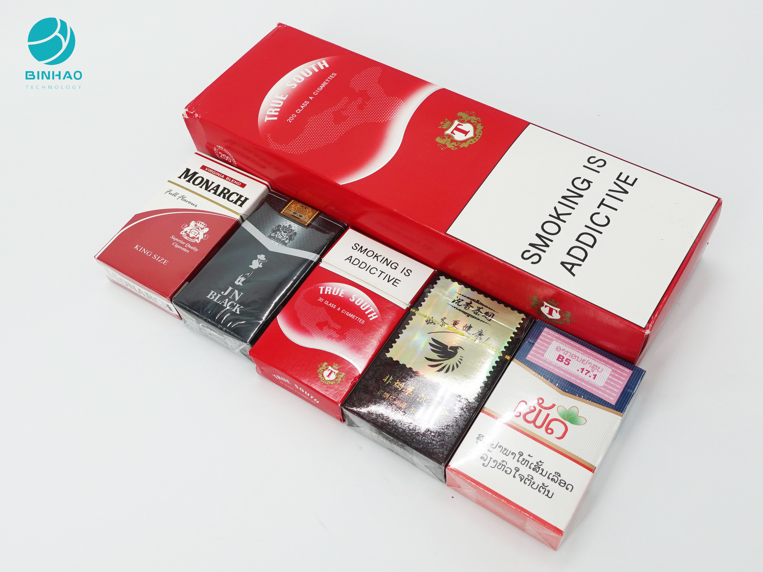 Αποτυπωμένες σε ανάγλυφο λογότυπων περιπτώσεις συσκευασίας χαρτονιού συνήθειας ανθεκτικές για τον καπνό τσιγάρων