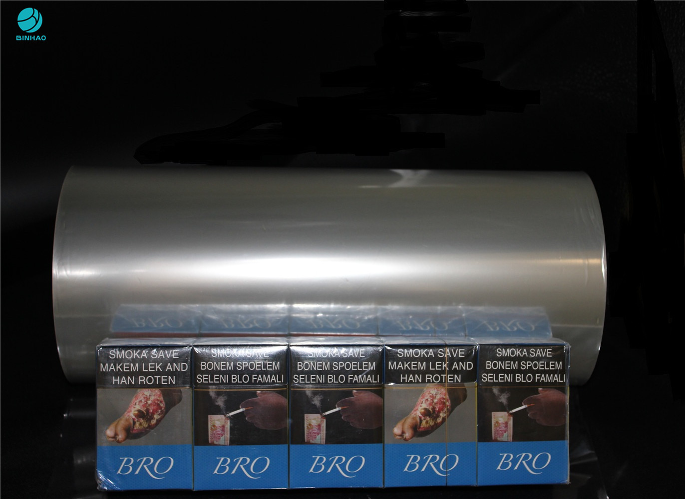 διαφανής συσκευάζοντας ταινία PVC πάχους 25 μικρού για τη γυμνή συσκευασία κιβωτίων τσιγάρων