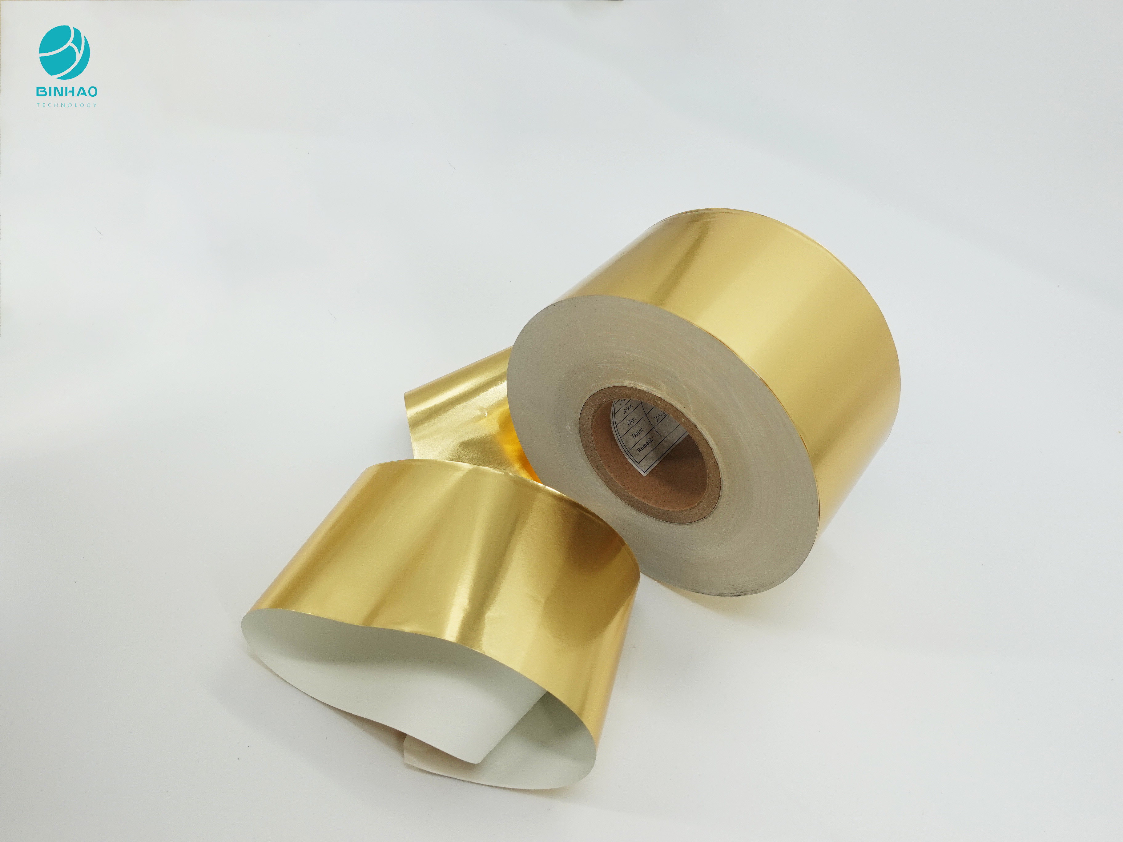 Σύνθετο 83mm φωτεινό χρυσό έγγραφο φύλλων αλουμινίου αλουμινίου cOem για τη συσκευασία τσιγάρων